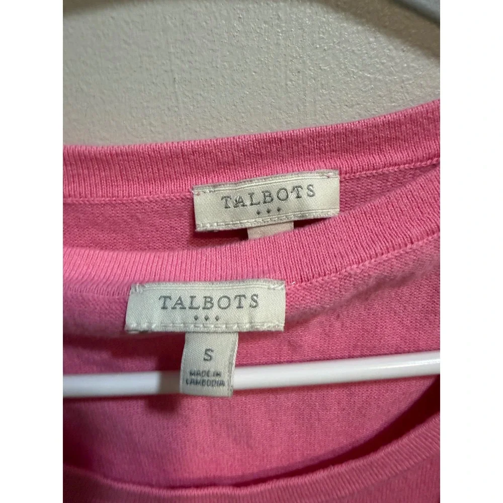 Talbots Pink Cardigan and Shell Twin Set 2 Piece Knit Sweater Womens Small